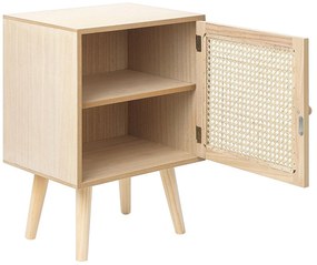 Mesa de cabeceira com 1 porta em rattan cor de madeira clara ALMO Beliani