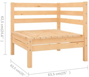 7 pcs conjunto lounge de jardim pinho maciço
