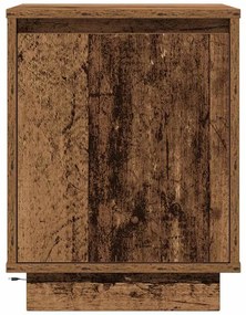 Mesas cabeceira c/ luzes LED 2 pcs 38x34x50 cm madeira velha