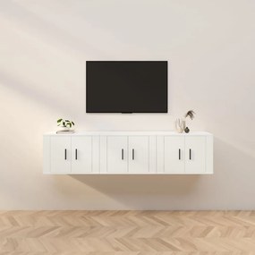 Móveis de TV de parede 3 pcs 57x34,5x40 cm branco