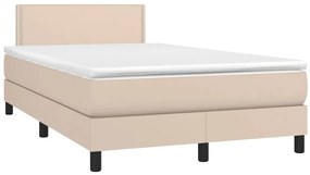 Cama com molas/colchão 120x200 cm couro artificial cappuccino