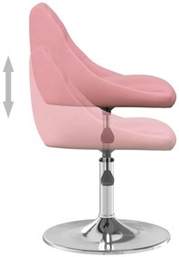 Cadeiras de jantar giratórias 6 pcs veludo rosa