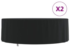 vidaXL Capas p/ mobília de jardim 2 pcs Ø 244x71 cm tecido oxford 420D