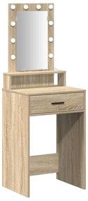 Mesa de Maquiagem  com Luzes LED - Carvalho Sonoma - 50x41x140 cm