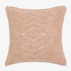 Coussin Carré 40x40 Cm En Coton Ceara Nudez Castanho Claro - Sklum