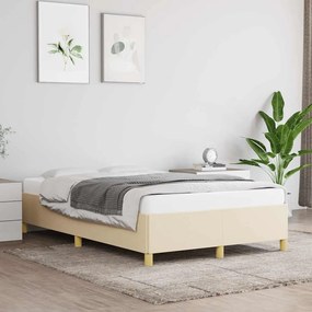 Estrutura de cama sem colchão 120x190 cm tecido creme