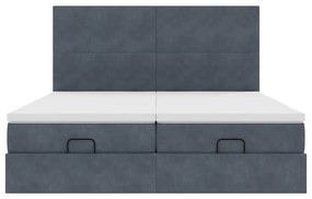 Estrutura cama otomana colchões 160x200 cm cinzento escuro