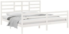 Estrutura de cama 200x200 cm madeira maciça branco