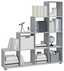 Estante escada/prateleira 142 cm derivados madeira cinza sonoma