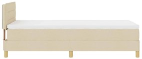 Cama Box com Colchão &amp; LED Creme 100x200 cm Tecido