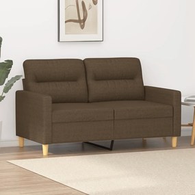 vidaXL Sofá de 2 lugares tecido 120 cm castanho