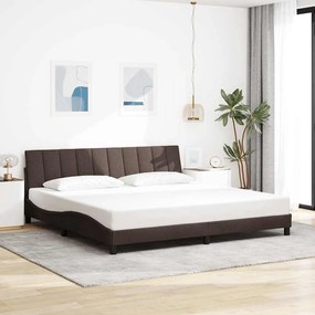 vidaXL Estrutura de cama sem colchão Hanko 200x200 cm tecido castanho-escuro