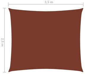 Para-sol est. vela tecido oxford retangular 2,5x3,5 m terracota
