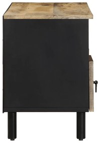 Móvel de TV 100x33,5x46cm madeira mangueira áspera maciça preto