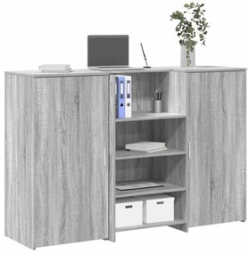 vidaXL Balcão recepção 155x50x103,5 cm madeira cinzento sonoma