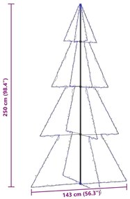 Árvore de Natal em cone 360 LEDs 143x250 cm interior e exterior