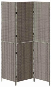 Divisor de Ambiente 3 Painéis Dobrável Cinza 147x180 cm Poly Rattan