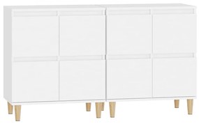 Aparadores 2 pcs 60x35x70 cm derivados de madeira branco