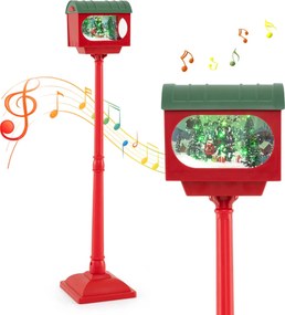 Candeeiro de rua musical de Natal de 150 cm Poste festivo com globo de neve ativado por som Lâmpada do Pai Natal