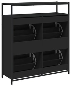 Sapateira c/ 4 gavetas articuladas 100x34x112 cm preto