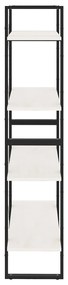 Estante com 4 prateleiras 80x30x140 cm pinho maciço branco