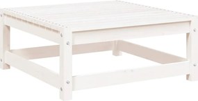 vidaXL Apoio de pés para jardim 70x70x30 cm pinho maciça branco