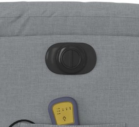 Poltrona elétrica reclinável massagens tecido cinzento-claro