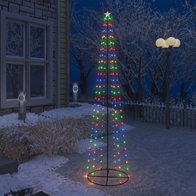 51287 vidaXL Árvore de Natal em cone c/ 136 luzes LED multicor 70x240cm