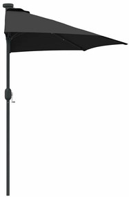 Guarda-sol de Jardim Preto 294 x 150 x 223 cm tecido