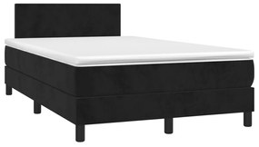 Cama boxspring com colchão 120x200 cm veludo preto