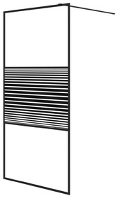 Divisória de chuveiro c/ vidro ESG transparente 100x195cm preto