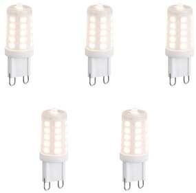 Conjunto de 5 Lâmpadas LED Opalinas G9 Reguláveis em 3 Passos 3W 250 lm 2700K