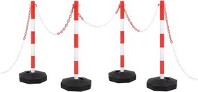 vidaXL Conjunto de postes com corrente de plástico 10 m