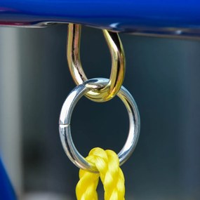 Baloiço de metal para crianças acima de 6 anos com assento de corda ajustável 4 âncoras externas máx. 40 kg 155x160x180cm Multicolor