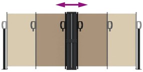 Toldo lateral retrátil 100x1000 cm cinzento-acastanhado