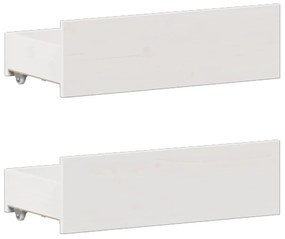 Cama com estante sem colchão 135x190 cm pinho maciço branco