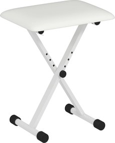 HOMCOM Banco de Piano Dobrável com Altura Ajustável 37-47 cm, Acolchoado em PU, Banco para Teclado, Pés Metálicos, Branco | Aosom Portugal
