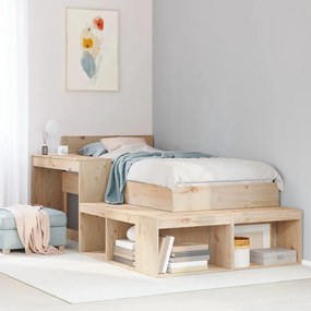 vidaXL Mesa de cabeceira com secretária 232x122x75 cm pinho maciço