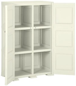 Armário de plástico 79x43x125 cm design de madeira cor baunilha