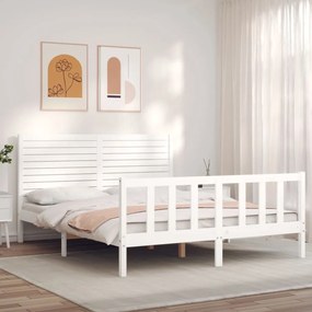 vidaXL Cama sem colchão 160x200 cm madeira de pinho maciça branco