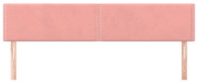 Cabeceira de cama 2 pcs veludo 90x5x78/88 cm rosa