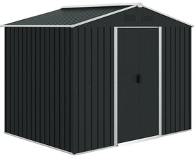 Outsunny Abrigo de Jardim de 3,6 m² 236x174x190 cm para Armazenamento de Ferramentas com Portas de Correr e 4 Janelas de Ventilação Cinza