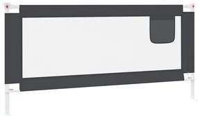 Barra segurança p/ cama infantil tecido 190x25 cm cinza-escuro