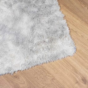 Tapete shaggy de pelo alto NAVARRA 160x160 cm cinzento-claro