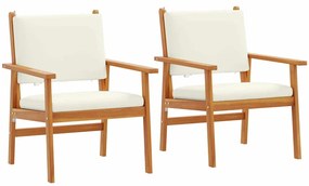 Cadeiras de Jardim vidaXL 2 pcs com Almofadas em Madeira Sólida de Acá
