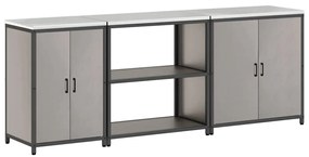 Conjunto de Armazenamento de Cozinha 3 pcs Ferro Enferrujado