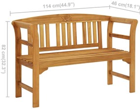 Banco de jardim 114 cm madeira de acácia maciça
