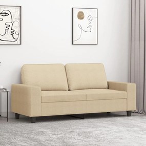 Sofá de 2 lugares tecido 140 cm cor creme