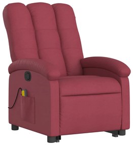 Poltrona de massagens reclin. elevatória tecido vermelho tinto