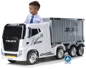 Carro eletrico crianças Camião Elétrico Infantil com Reboque 12V 2.4G Branco